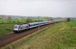 370 008 (EU 44) mit EC 110  Praha  von Warzsawa Wschodnia nach Praha hl.n. am 30.04.2013 bei Dobrikov