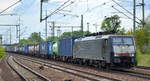 LTE Logistik- und Transport- GmbH mit der polnischen MRCE Dispo  ES 64 F4-457  [NVR-Number: 91 51 5170 031-6 PL-DISPO] und Containerzug Richtung Polen am 17.05.19 Bf.