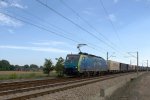 EU45-153 der PKP Cargo mit einem Containerzug Bei Tychy(Tichau)am04.08.2013