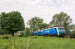 Ein Trio das PKP Cargo in der Weg auf das Bahnpicknick in Skoczów in der Zusammensetzung EU45-846+ST45-19+SM42-1290am 24.05.2014.