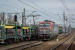 EU46-518 der PKP Cargo in Bahnhof Tychy am 01.03.2020.