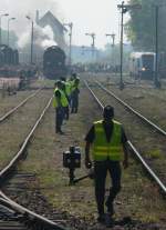 Viele Bahnpolizisten sorgten dafr, dass sich auf dem Fest niemand in Gefahr begab.