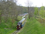 Parkeisenbahn Maltanka in Poznan - am 1.5.2016 war in diesem Sportpark viel los, die Parkeisenbahn war ebenfalls gut besetzt.