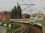 ET22-386 mit iR-86523 (Świnoujście - Warszawa Wschodnia / Wrocław Głwny) erreicht am 15.08.2010 den Bahnhof Szczecin Głwny.