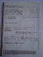 Schulfahrkarte von Gorzow Wielkopolski nach Miedzyrzecz, 08.12.2013