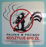 Rauchen im Triebwagen- WC wird mit 600 Zt.