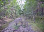 Tief im Wald verborgen die Reste der Eisenbahnkreuzung bei Borowiany!   Nach Angaben meiner Groeltern wurden die Schienen geklaut, da dort fast nie zge fuhren.