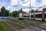 Pesa 120Na (1015) vom ZTM Gdańsk (Städtischer Transportbetrieb Danzig) im Danziger Stadtteil Langfuhr. Aufnahme: 14. August 2019.