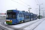 Polen / Straßenbahn Posen: Tatra RT6N1 (unmodernisiert) - Wagen 409 aufgenommen im Januar 2015 an der Haltestelle  Szwedzka  in Posen.