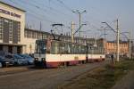 Eine Straenbahn polnischer Bauart, hier Wagen 1071 am 05.11.2011 in Szczecin.