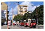 Konstal 105Na Wagen:658 an der Haltestelle Szczecin-Odzieżowa (08.08.2012)