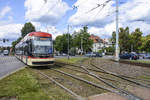 Pesa 128NG (1053) von ZTM Gdańsk auf der Straßenbahnlinie 12 (Olivia - Mitgowo) in Danzig.