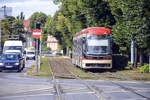 PESA 128 NG (1054) von ZTM Gdańsk auf der Straßenbahnlinie 12 (Olivia - Mitgowo) in Danzig.