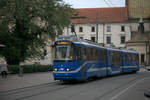 Ein TW der Line 1 auf dem Ring in Krakow. 14.10.2020 12:50 Uhr.