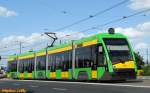 Die erste Serienmig-Niederflur-Straenbahn SOLARIS Tramino S105p fr MPK Poznań - Probefahrt, ul.
