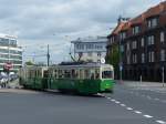 Historische polnische Tram auf der Ausflugslinie 0 in Poznan. Am Małe Garbary, 4.5.2014