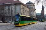 Polen / Straßenbahn Posen: Konstal 105N - Moderus Alfa HF07 - Wagen 272 aufgenommen im Januar 2015 an der Haltestelle  Fredry  in der Innenstadt von Posen.