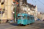 Polen / Straßenbahn Posen: Duewag GT8 ZR - Wagen 903 (ehemals Frankfurt / Main) aufgenommen im Januar 2015 an der Haltestelle  Most Teatralny  in der Innenstadt von Posen.