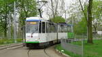 TW 109 auf der Linie 1 der Stettiner Straßenbahn in der neugebauten Schleife von Potulicka.