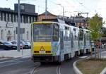 SZCZECIN (Woiwodschaft Westpommern), 09.07.2025, Straßenbahnzug 210 als Linie 3 nach Osiedle Zawadzkiego bei der Ausfahrt aus der Haltestelle Szczecin Główny