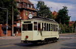 Der Museumswagen SSB 1217  Juliusz  der Starßenbahn Wroclaw fährt auf der Marii Sklodowskiej-Curie am 23.06.2013 in Richtung Zoo.