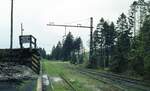 Zacken-Bahn Hirschberg – Schreiberhau - Polaun (Jelenia Góra-Szklarska Poręba-Kořenov)__Bf. Jakobsthal/Rsgb.(Jakuszyce).__Ein paar Überbleibsel der Bahnhofsanlagen, noch für Güterverkehr genutzt.__03-06-1991