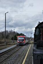 Polen Parowozownia Wolsztyn Strecke 328 Leszno-Wolsztyn-Zbąszynek: SA108-110, Koleje Wielkopolskie, Zug 77422 Zbąszynek-Wolsztyn-Leszno, Włoszakowice, 8.