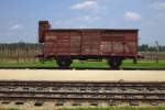 Zum Gedenken der Befreiung des KZ Birkenau. Im Gelände steht ein Waggon, mit denen die Menschen ins Lager gebracht wurden.
Foto vom 7.7.2013