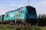 auf  einem Anschlu�gleis, zum Granitbruch Kopalnia Granitu Rogoźnica II, f�hrend, dieselte am 23.10.26 gegen 10.00 Uhr  91 51 3 160507-2 PL ONT  leise vor sich hin, eine Leiter war angelehnt und