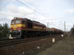 M62-1292 von der LOTOS fhrt mit einem Kesselzug am 19.02.2008 durch Bydgoszcz (Bromberg).
