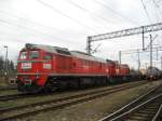 M62-584 und TEM2-119 mit einem Kesselzug aus Sokłka am 29.01.2009 in Płock Trzepowo.