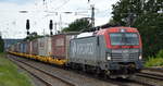 PKP CARGO S.A., Warszawa [PL] mit  EU46-503  [NVR-Nummer: 91 51 5370 015-7 PL-PKPC] und Taschenwagenzug am 03.07.20 Bf.