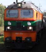 28.10.2011 zwischen Stettin Hbf und Stettin Dabie (Alt-Damm) begegnen sich  Taigatrommel M 62 - 3102 + Kesselzug mit TLK 85100 nach Olsztyn / Allenstein.