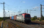 193 509 führte am 01.09.18 einen Containerzug durch Großkorbetha Richtung Halle/Leipzig.