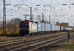 16.11.2020 | Güterzug bei der Durchfahrt Bahnhof Saarmund | EU46-507  91 51 5370 019-9  |