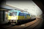 Ein Experiment bei der Bildbearbeitung: 370 004  Ukraine  am berliner Ostbahnhof, Aufnahme war am 23.04.12
