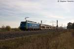 ES 64 F4 - 804 (189 804-8) MRCE Dispolok GmbH fr PKP Cargo  EU45-804  mit einem Fiat 500 Autotransportzug in Vietznitz und fuhr in Richtung Wittenberge weiter. Habe diesen Zug hier zum ersten mal gesehen. Netten Gru an den Tf! 14.10.2013