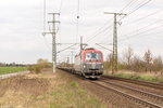PKP Vectron EU46-501 (5370 013-2) mit einem Containerzug in Stendal und fuhr weiter in Richtung Magdeburg.
