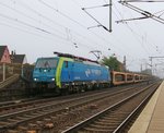 Die PKP 189 802 (ES 64 F4-802/EU45-802) kam am 20.09.2014 mit leeren Autotransportwagen aus Richtung Seelze weiter gen Osten durch Hannover Linden-Fischerhof.