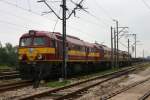 Unter Fahrdraht abgestellt stehen am 17.2.2012 vier M 62 der Rail Polska  im Bahnhof Oswiecim (Ausschwitz).