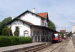 Bahnhof Vila Real an der Schmalspurstrecke Regua - Vila Real im Mai 2006.