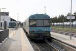 VILA REAL DE SANTO ANTÓNIO (Distrikt Faro), 12.02.2020, Zug Nr. 0466 als Regionalzug im Zielbahnhof eingetroffen