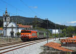 2611 approaches Barroselas while working IR853, 1305 Porto - Campanha - Valenca, 28 April 2022