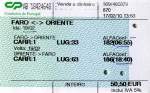 FARO (Distrikt Faro), 19.02.2010, Fahrkarte 1.Klasse von Faro nach Lisboa Oriente und zurück mit dem Alfa Pendular