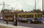 Trams in Richtung Lissabon fahrend, vor dem Kloster San Jernimo in Belm, Juli 1991, HQ-Scan ab Dia.