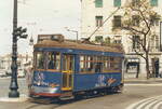 Portugal, Lisboa, Carris  Tramway 728 on line 10 at the terminus Cais do Sodre  21/5/1990