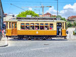 STCP Historische Straßenbahn Porto Linie 18 in der temporären Endstation Clerigos, 19.05.2025.