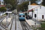 OLHÃO (Distrikt Faro), 28.01.2019, Blick auf den Bahnhof mit Zug Nr.