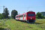 Nachschuss auf 783 231-7 bei der Ausfahrt in Faget Teleajen als R 10252 Maneciu  - Ploiesti Sud.

Faget Teleajen 28.07.2026