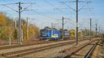 E-Loks 91-53-0-400050-7 der Servtrans und 91-53-0-401019-1 der Tim Rail Cargo abgestellt am 04.11.2018 im Bahnhof Bucuresti Baneasa.